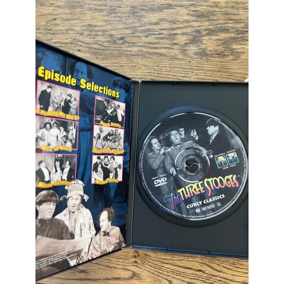 The Three Stooges Curly Classics DVD 1934-1945 Comedy Shorts Moe Larry Pre-Owned - Picture 3 of 4
